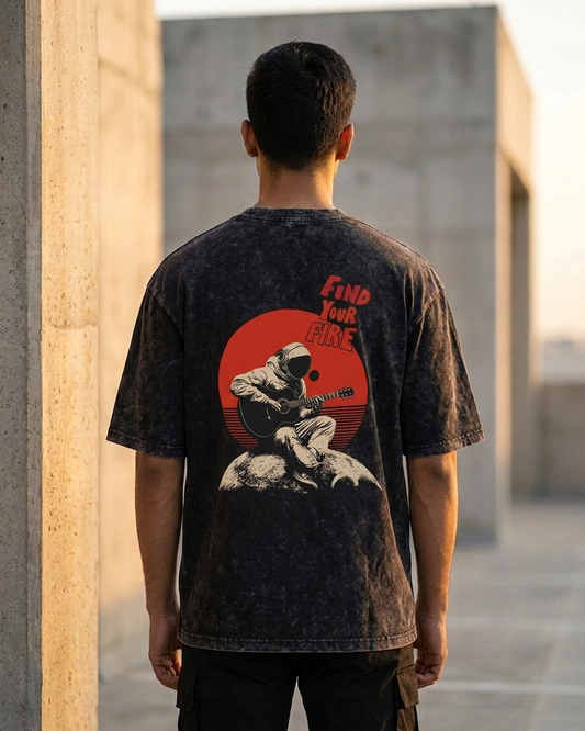 Unisex Acid Washed Oversized Graphic Tee