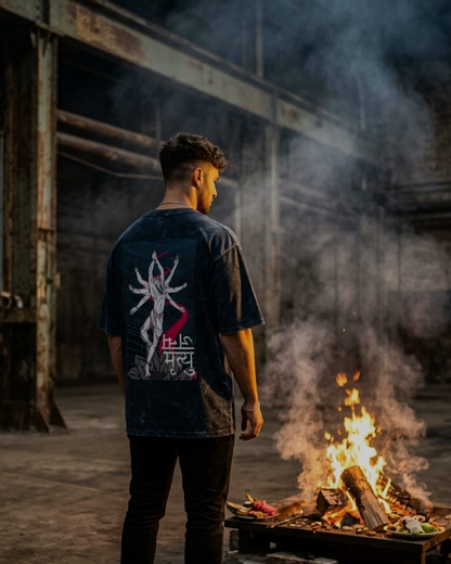 Janm Mrityu Unisex Acid wash oversized T-shirt