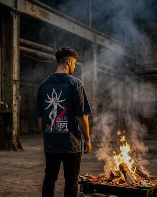 Janm Mrityu Unisex Acid wash oversized T-shirt