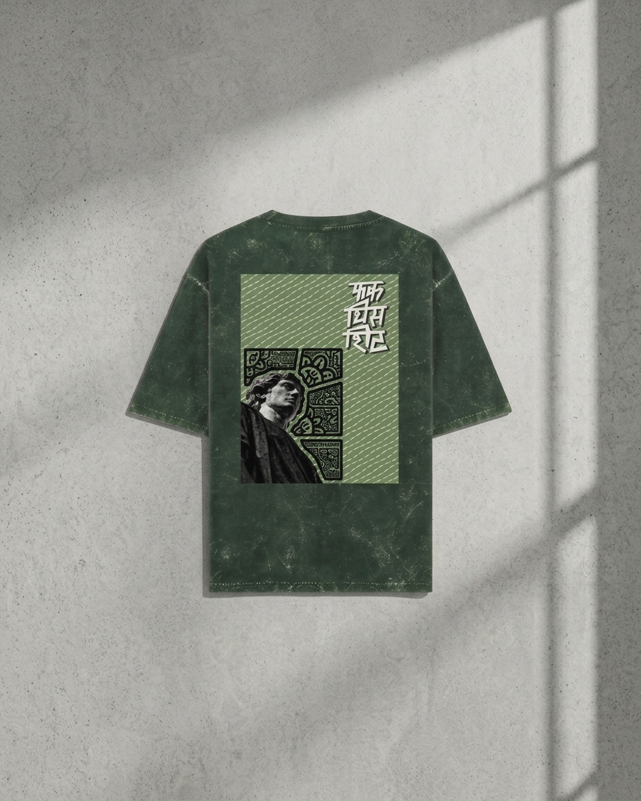 Unisex Acid Washed Oversized Graphic Tee