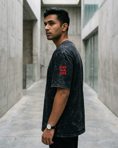 Unisex Acid Washed Oversized Graphic Tee