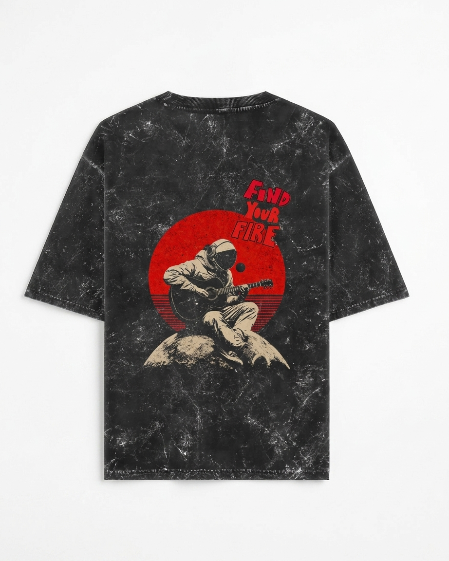 Unisex Acid Washed Oversized Graphic Tee