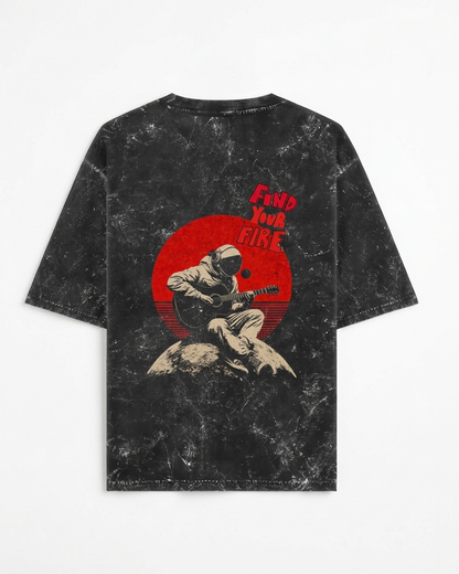 Unisex Acid Washed Oversized Graphic Tee