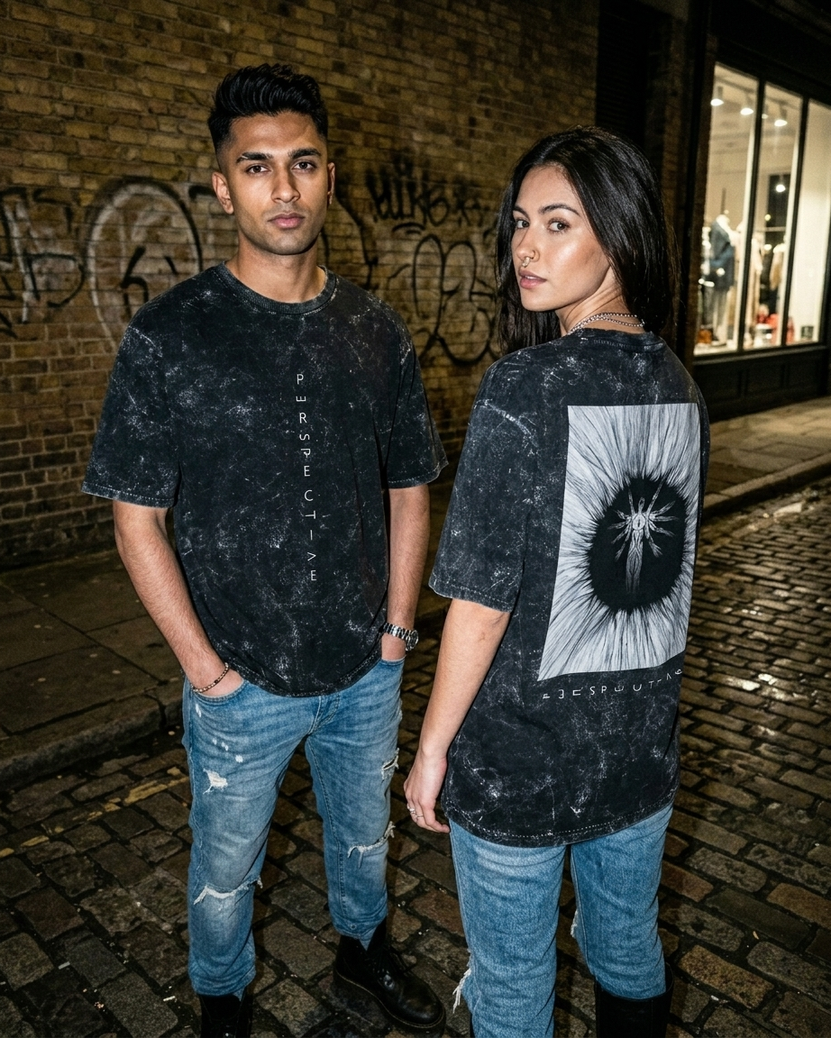 Perspective Unisex Acid Washed Oversized Graphic Tee
